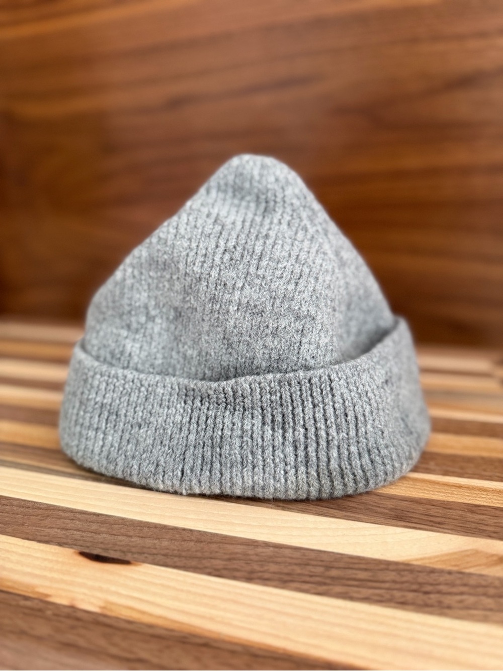 James Street 100% Wool Pointy Beanie Toque Grey